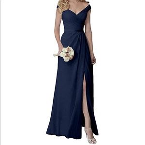 Elegant V Neck Bridesmaid Dress - Size 10
